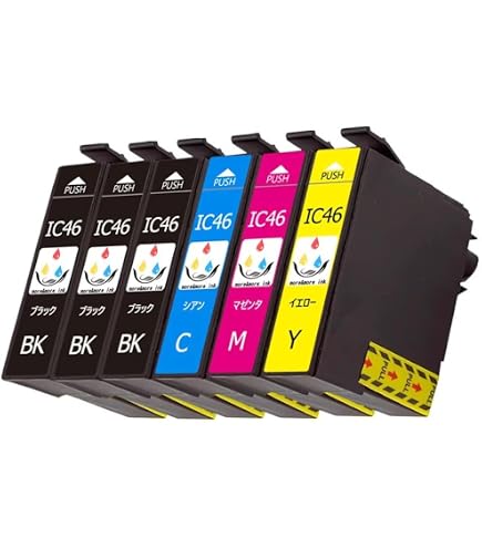 Amazon.co.jp: ICBK46 IC46 IC4CL46 5本セット EPSON エプソン 互換